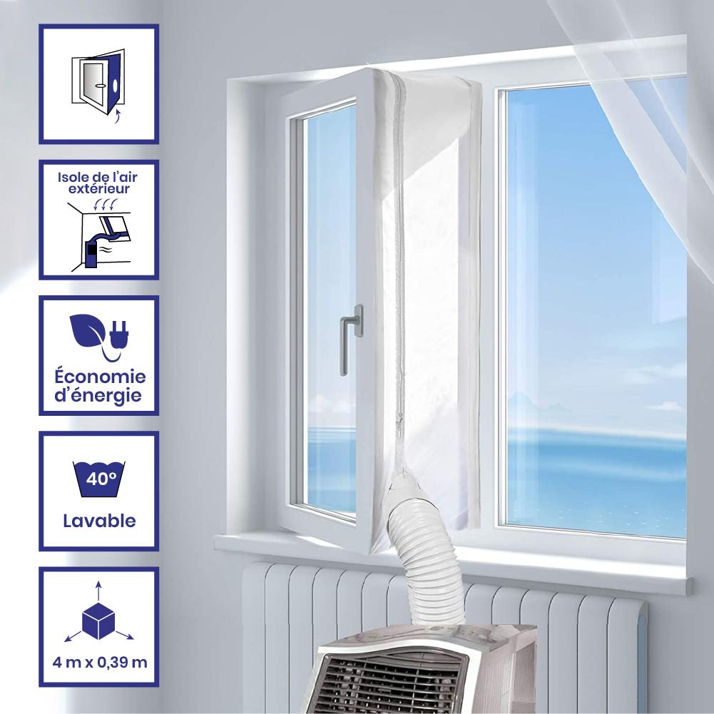 Joint De Fenêtre Pour Climatiseur Mobile - 4 Mètres, Fermeture Éclair - Imperméable, Sans Perçage - Compatible Tous Climatiseurs Mobiles