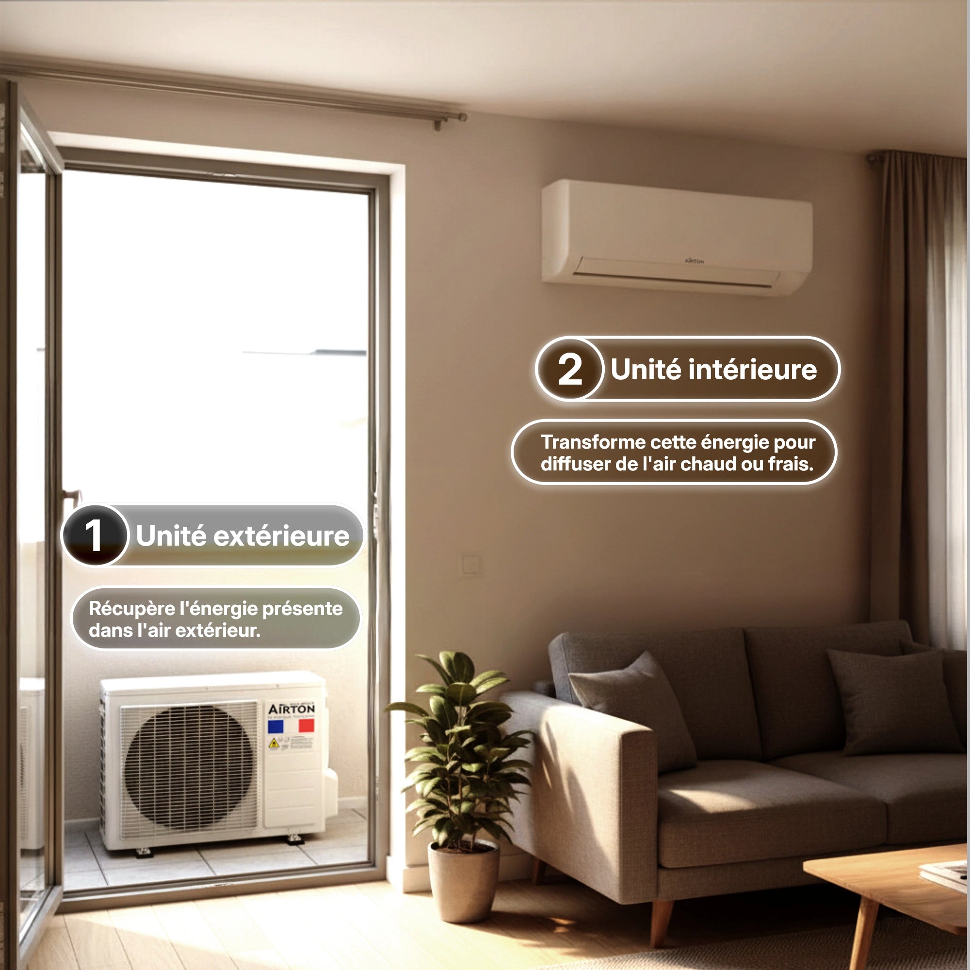 Climatiseur réversible - Pompe à chaleur Air Air (PAC)