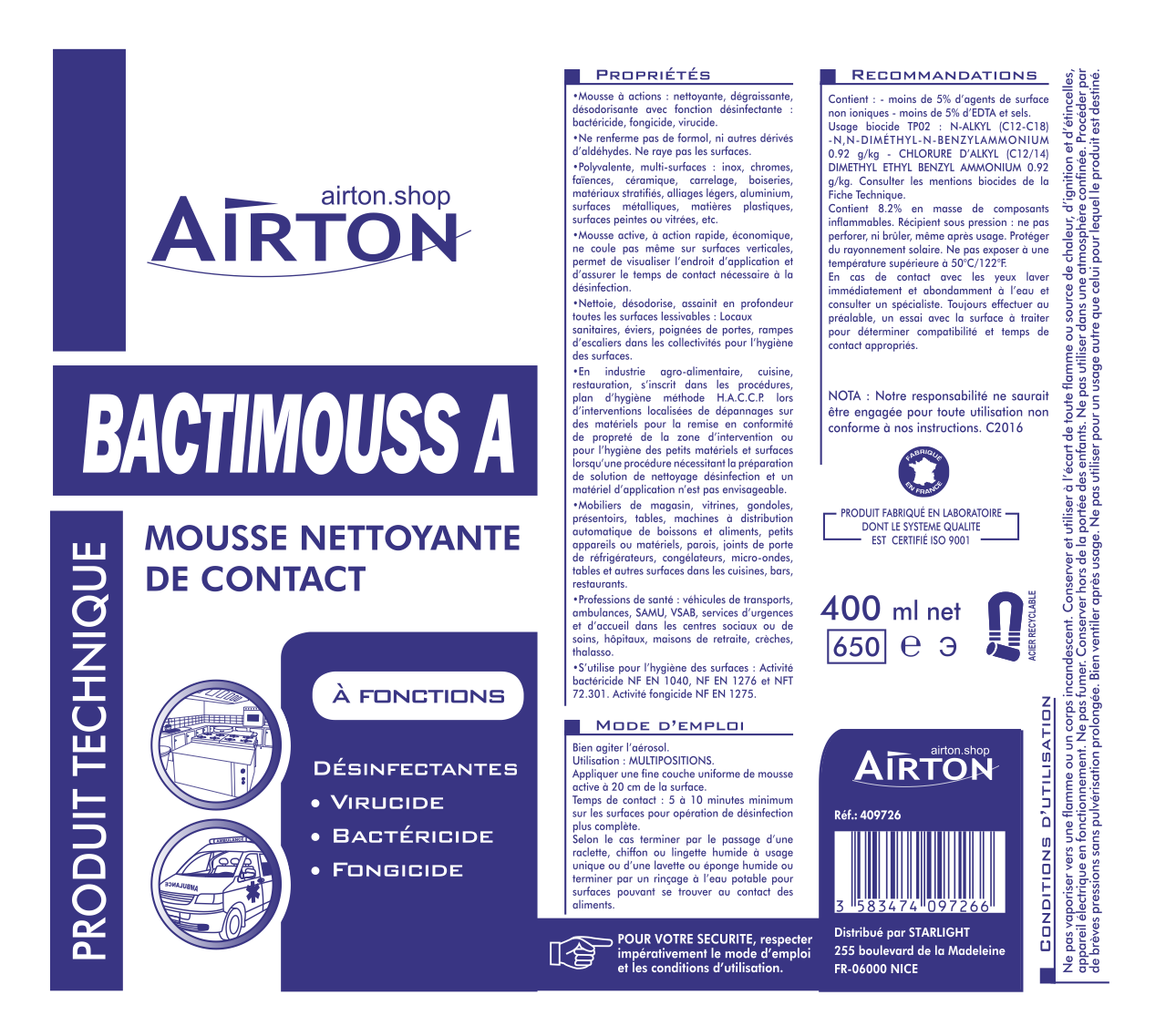 bactimouss notice d utilisation nettoyant degraissant clim (4476551331883)